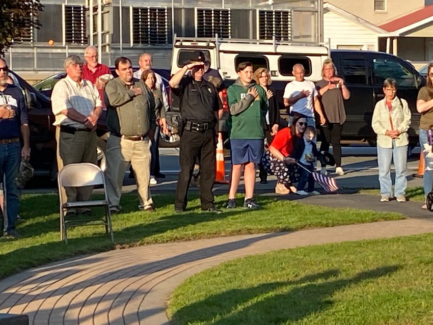 Dignitaries, including Sullivan County Clerk Russell Reeves, Chair of the Legislature and District 1 Legislator Robert Doherty and Sheriff Mike Schiff were on hand to witness the annual 9/11 ceremony in the Town of Highland. Keynote speaker Meagan Galligan is not pictured.....
